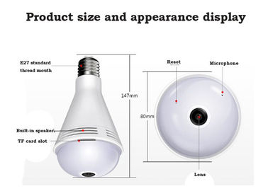 Wifi Light Bulb Security Camera, E27 Bulb Camera Light Alarm Otomatis