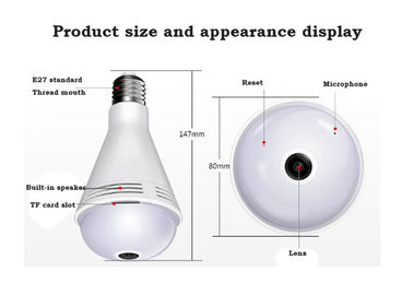 Alarm Otomatis Dual Light Kamera E27 Bulb, Wireless IR Camera Home Monitoring